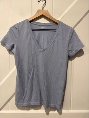 Madewell Softfade Cotton V-Neck T-Shirt XXS Light Blue